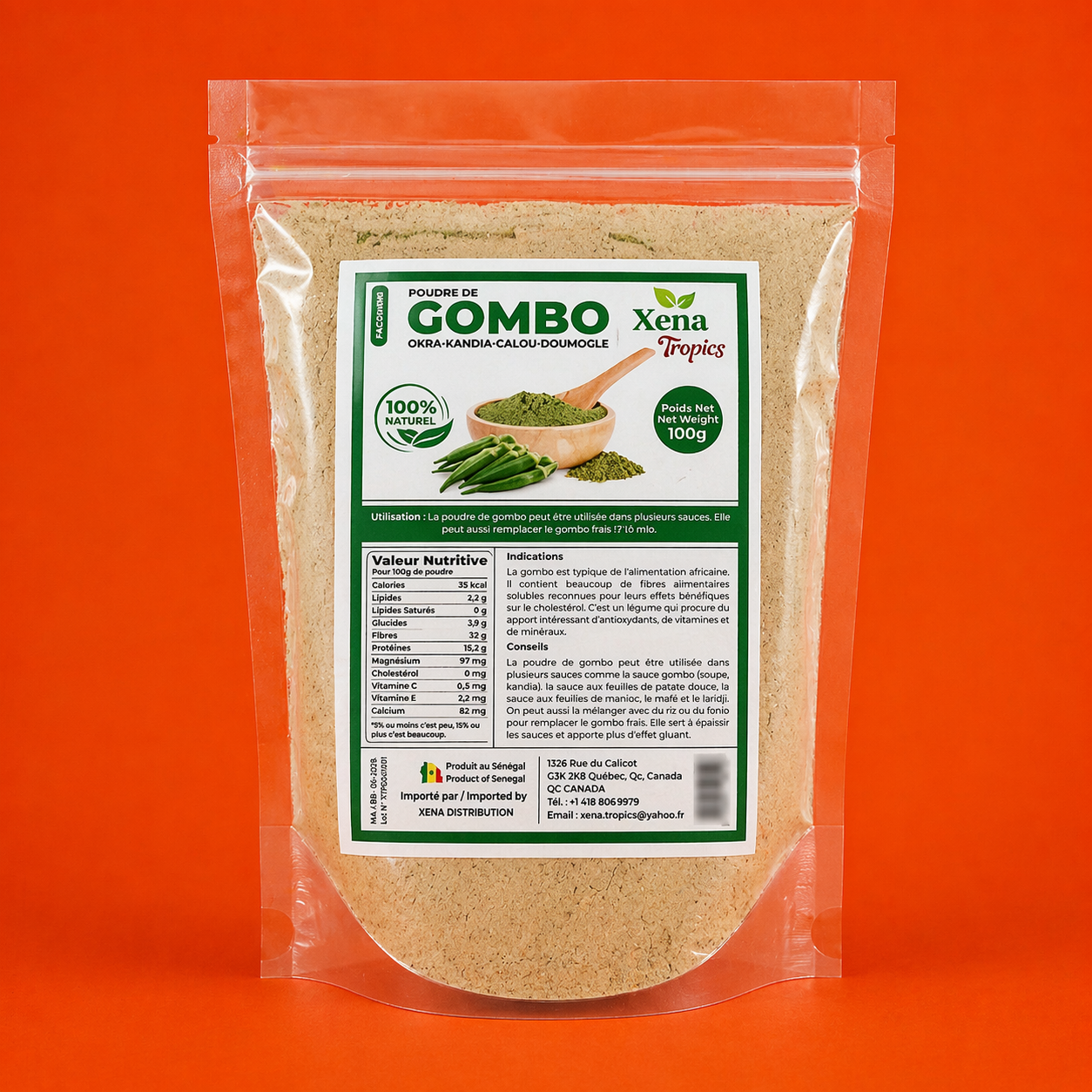 Gombo en poudre