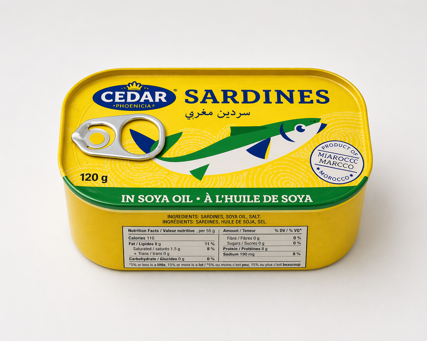 Cedar Sardine épicée - Huile de Soja