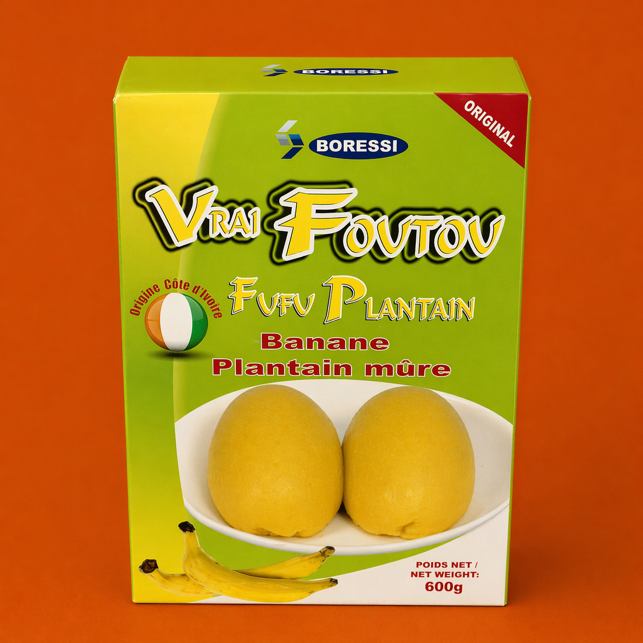 Vrai fufu plantain (banane plantain mûre 600g)