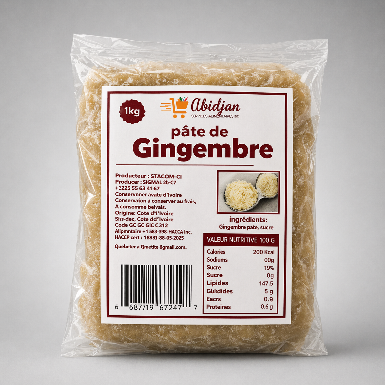 Pate de Gingembre congelée